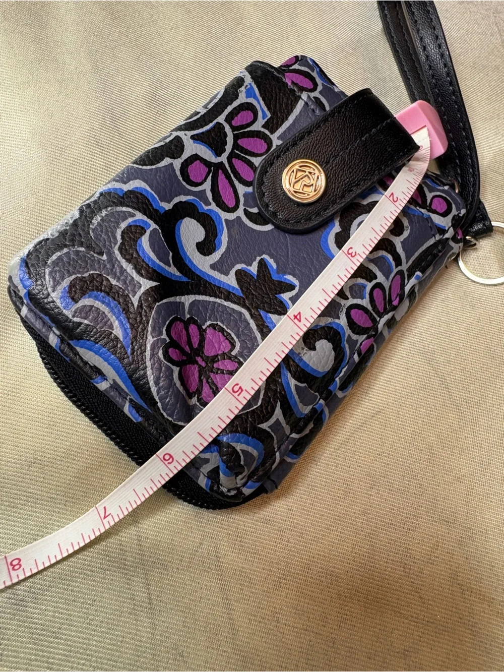 Relic Patterned Floral Wristlet Phone Case with Wrist Strap